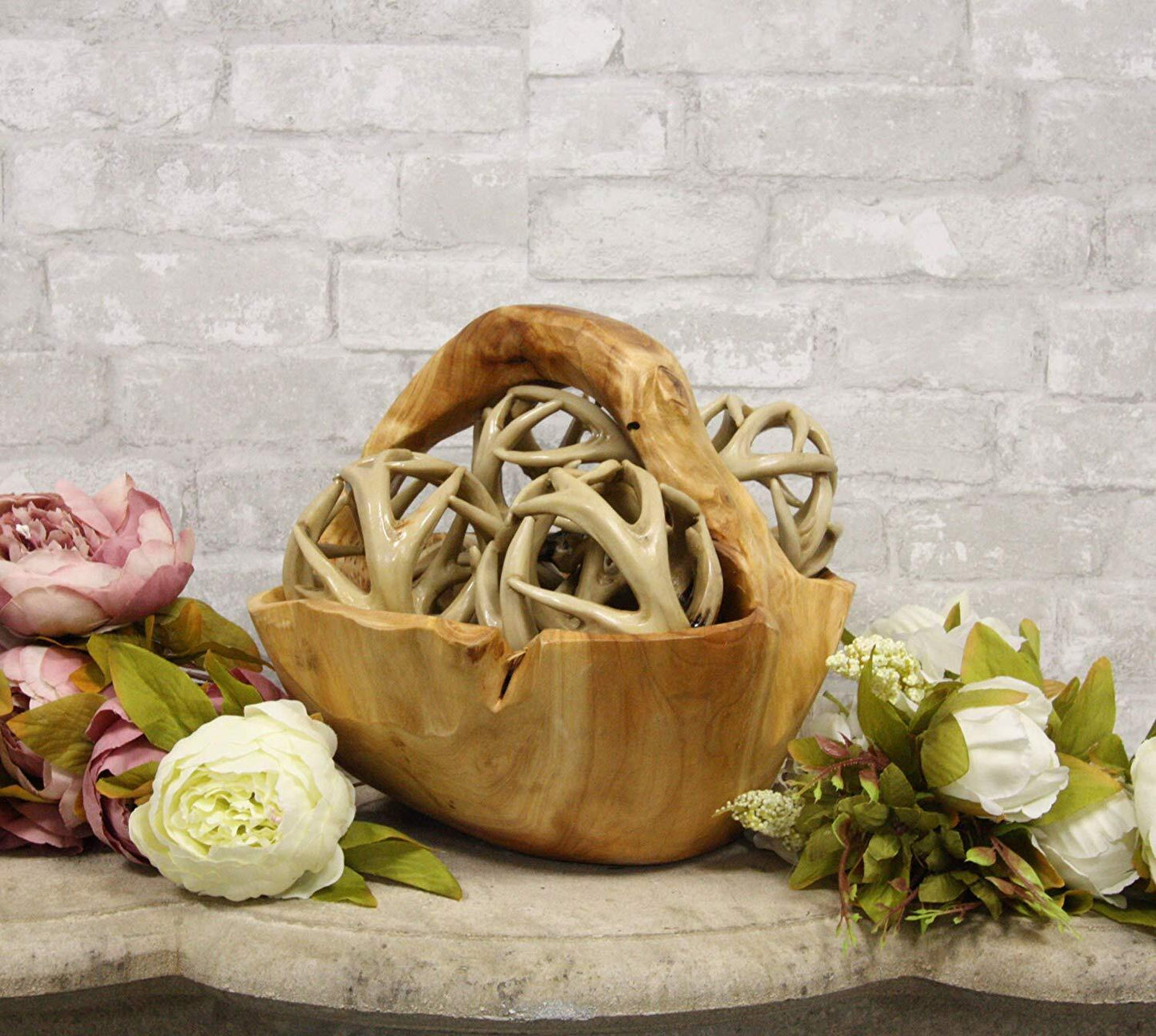 Set of Four Entwined Antlers Orb Potpourri Decorative Ball Home Accent Sphere