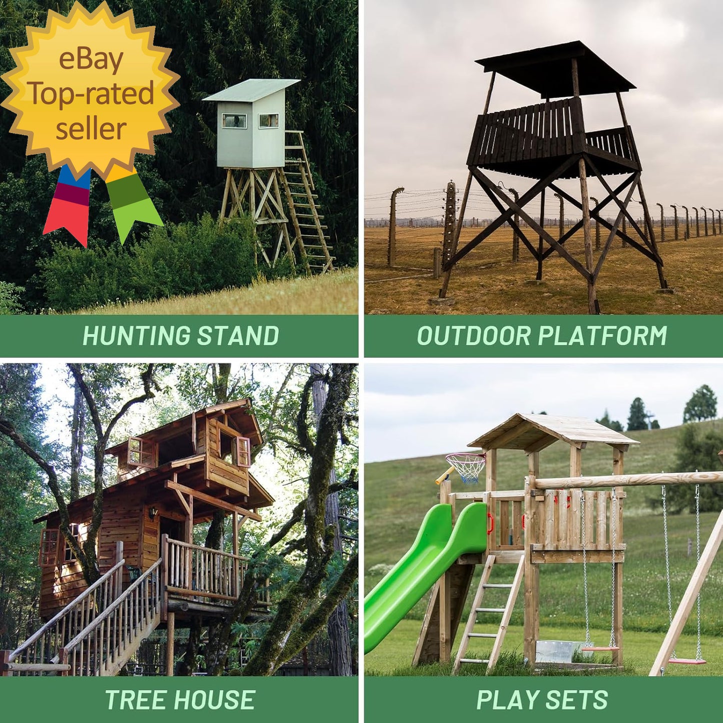 Platform Brackets Multi-Use 4X4 Compound Angle Brackets for Deer Stand, Hunting