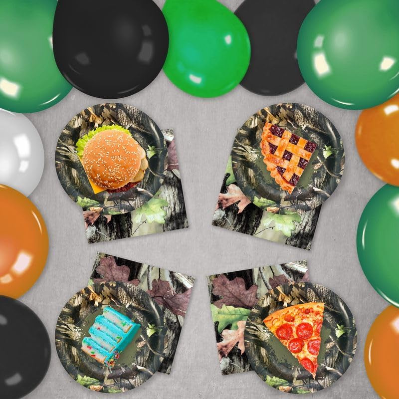 Hunting Camo Party Plates and Napkins for 16 Guests! Includes 16 Small, 7" Paper Plates and 16 Paper Napkins Beautifully Printed in Authentic Next G1 Camo!