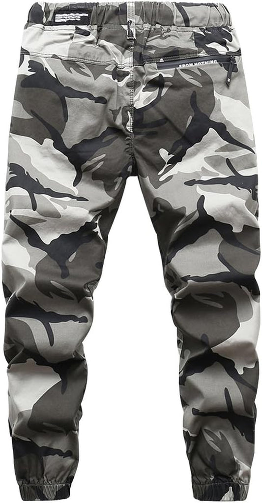 Boys Camo Pants Kids Pull on Drawstring Youth Camouflage Cargo Joggers