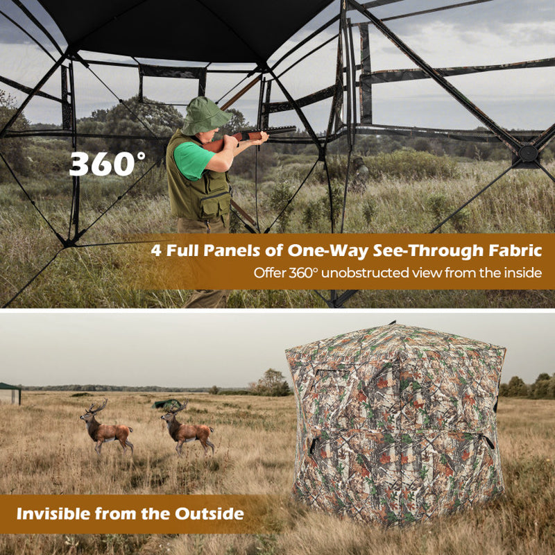 360° One Way See through Hunting Blind Ground Blind with Portable Carrying Bag