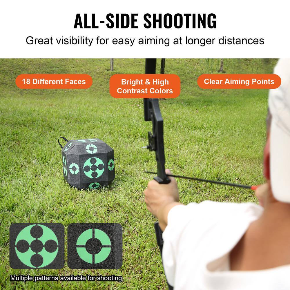 Archery Target 15 In. X 15 In. All-Side Shotting Archery Arrow Target Outdoor Portable Archery Target with Carry Handle