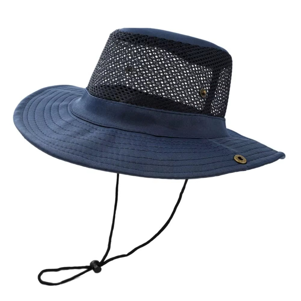 Outdoor Breathable Mesh Camouflage Bucket Hat Sun Protection Hunting Wide Brim Fishing Hiking Cap Mens Womens Sun Visor Hat