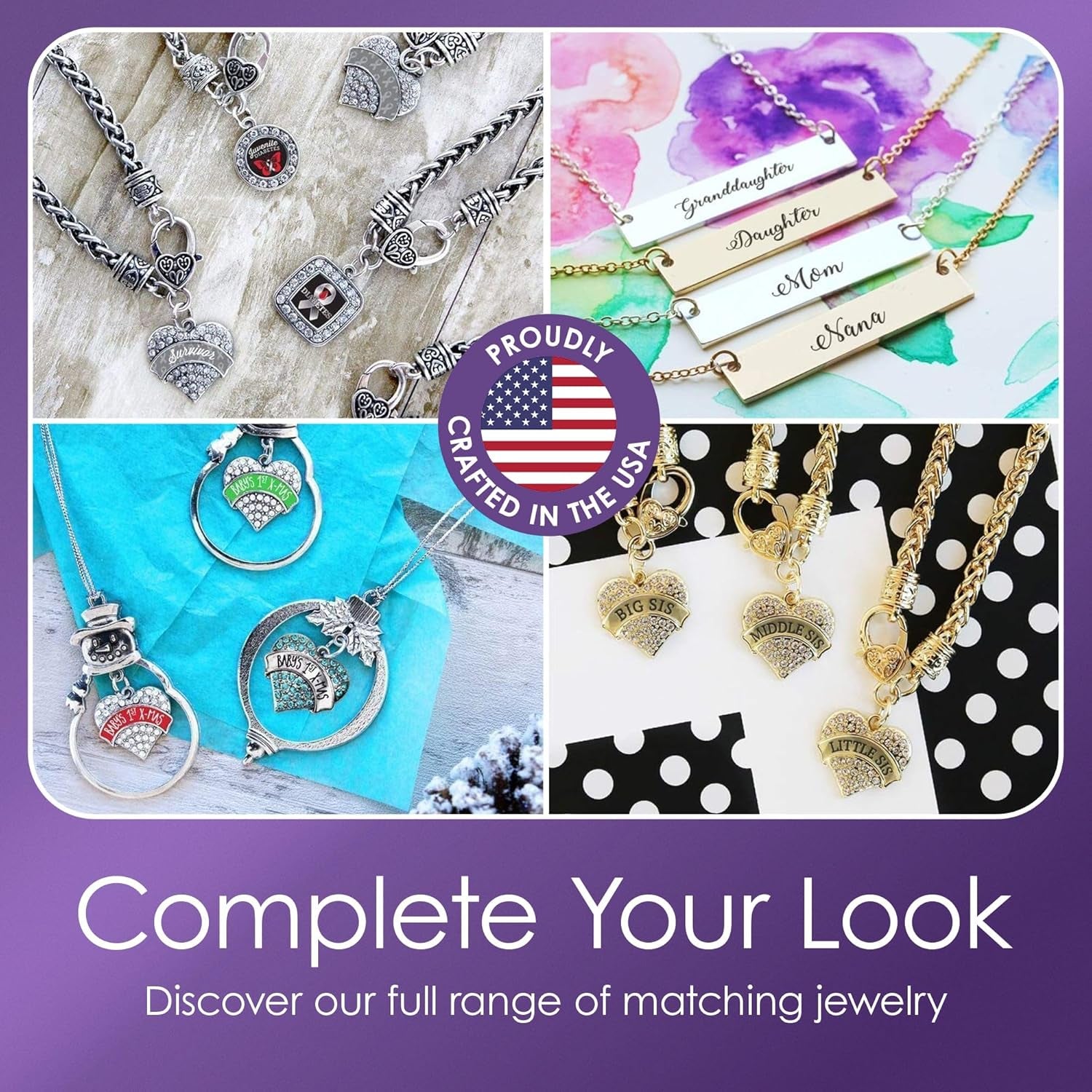 '- Deer Season - Silver Christmas Ornament - Circle Charm Christmas Tree Ornament with Cubic Zirconia - Holiday Hanging Decoration