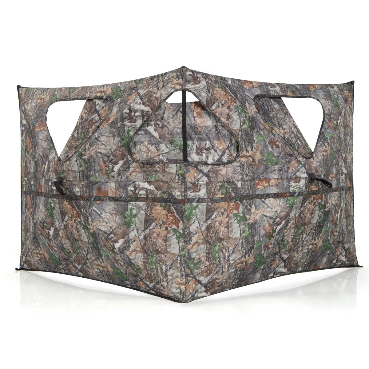 Costway Turkey Hunting Ground Blind 2-Panel Pop up Fence with 3 Shoot through Ports