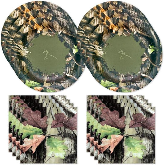 Hunting Camo Party Plates and Napkins for 16 Guests! Includes 16 Small, 7" Paper Plates and 16 Paper Napkins Beautifully Printed in Authentic Next G1 Camo!