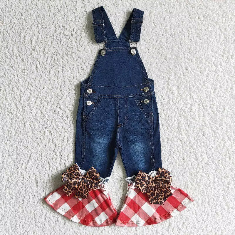 Wholesale Baby Boy Girl Denim Overalls Pocket Bottom Kids Camo Clothing Children Toddler Flared Ripped Pants One Piece Jeans