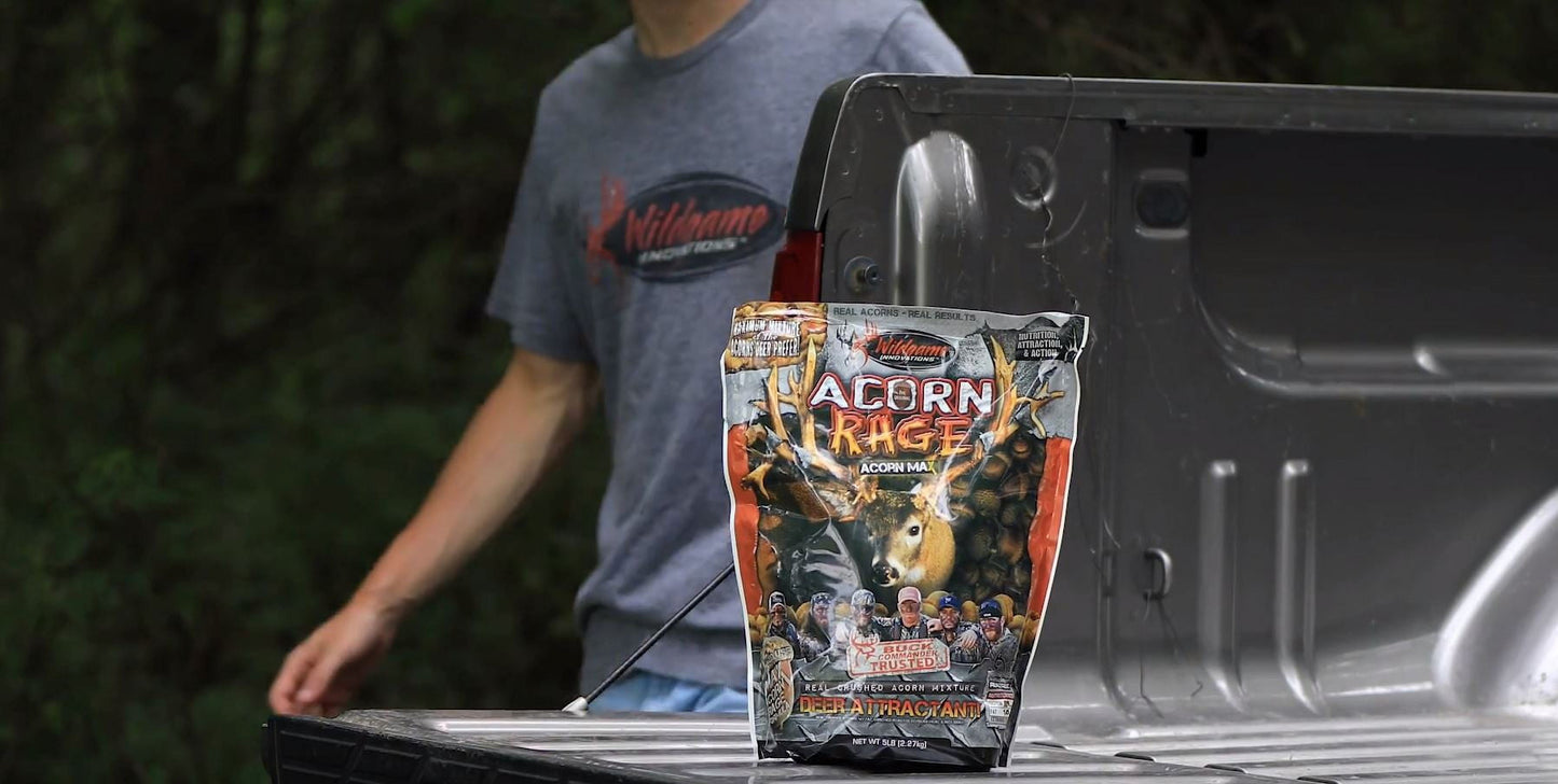 (3 Pack)  Acorn Rage 5Lb Deer Attractant | Powerful Year-Round Long-Lasting Hunting Attractant | Nutritious Crushed Acorns & Roasted Soybean