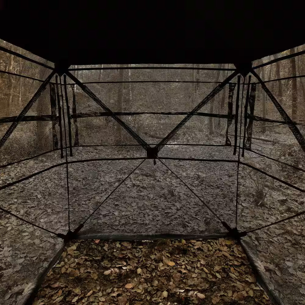 Hunting Blind, 270° See through Ground Blind, Portable Resilient Hunting Tent, 1-2 Person Pop up Deer Blind for Hunting