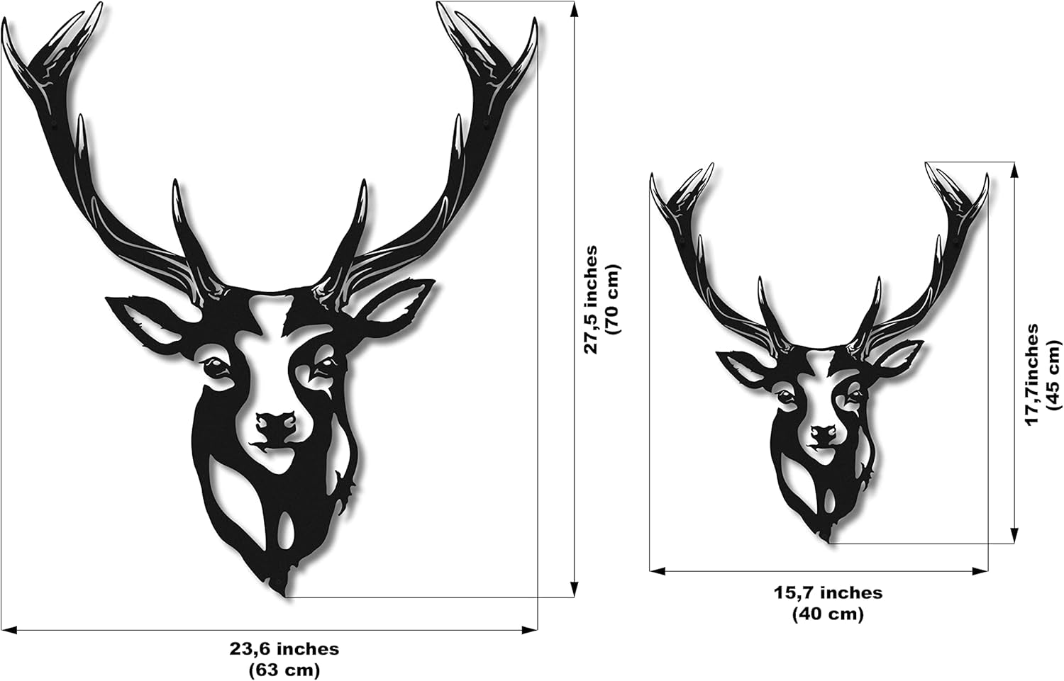 Deer Head Decor - Deer Head Metal Wall Art - Elegant Design Christmas Gift - Deer Head Gifts - Deer Head Metal Wall Decor