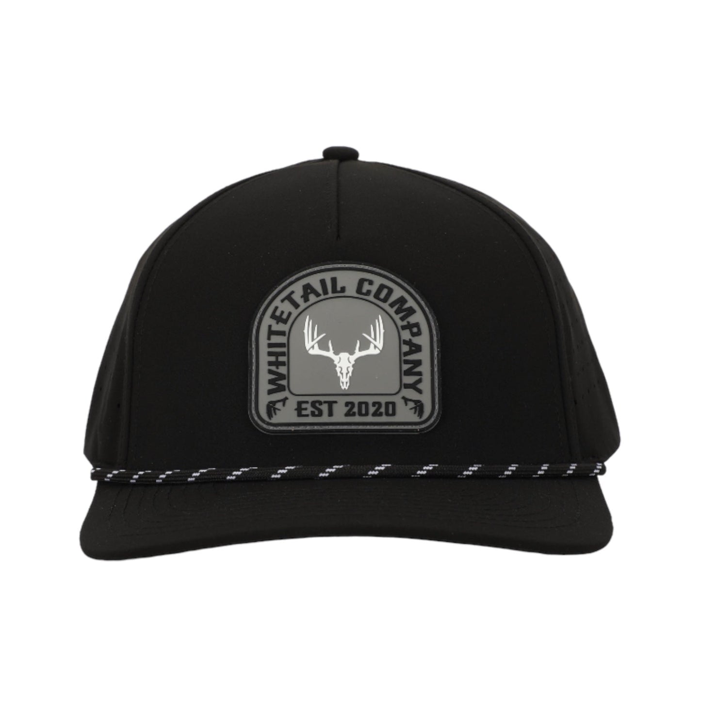 Whitetail Co. 5 Panel Trucker Hat Black