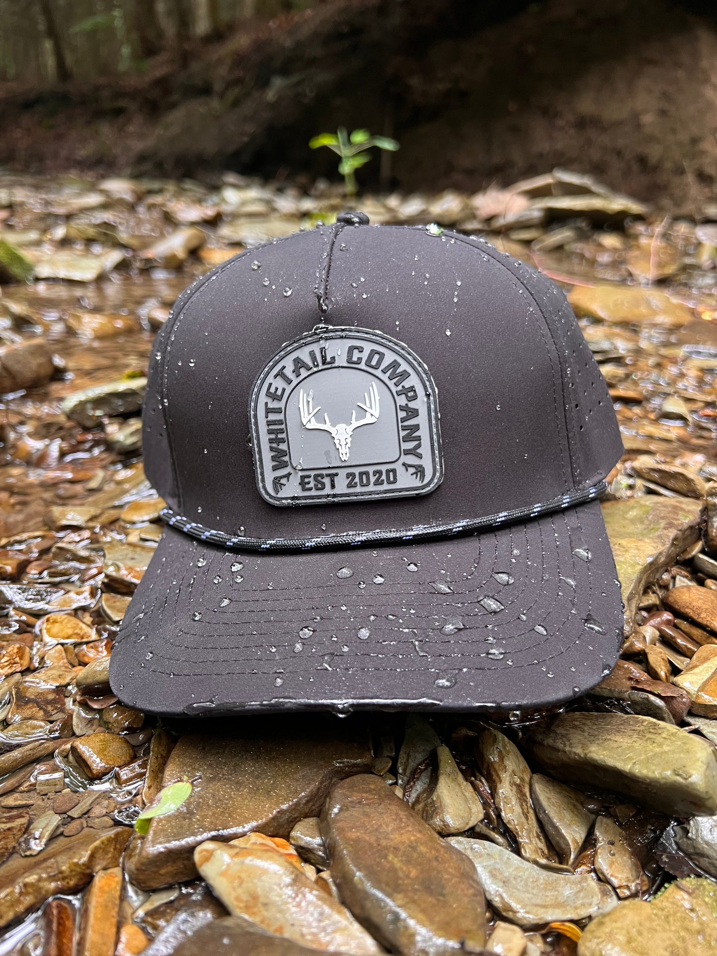 Whitetail Co. 5 Panel Trucker Hat Black