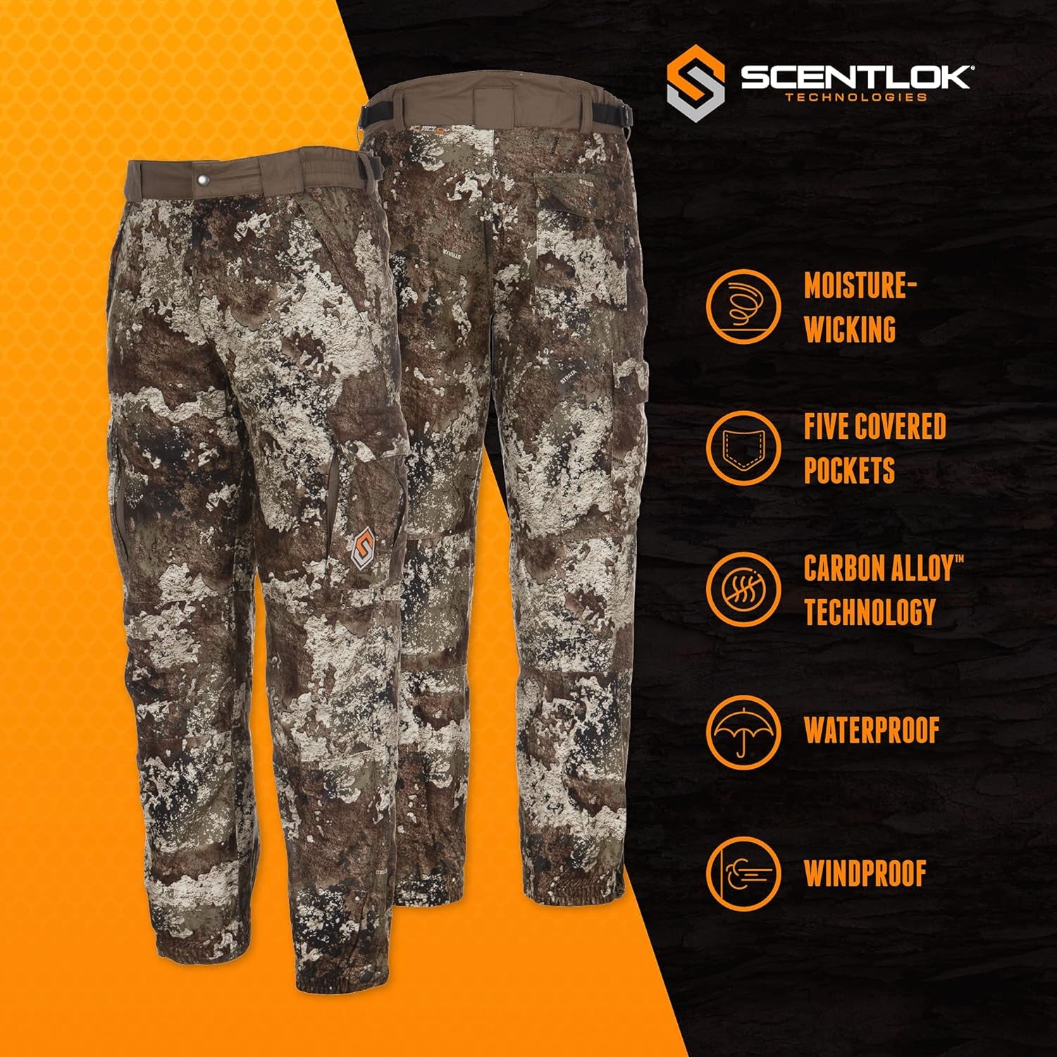 Morphic V2 Waterproof Pants, Windproof Camo Hunting Clothes for Men