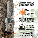 WiseEye DC-2 Cellular Trail Camera – Smart AI Scouting, HD Photos & Videos, HuntControl App